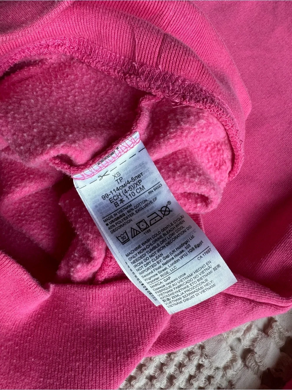 GAP Kids Bright Pink Hooded Sweatshirt with Logo